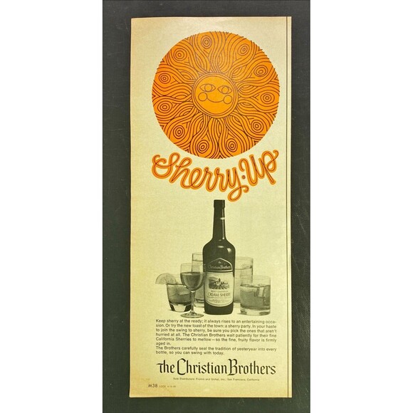Christian Brothers Cream Sherry "Sherry Up" Vintage Print Ad 1968 - Picture 3 of 3